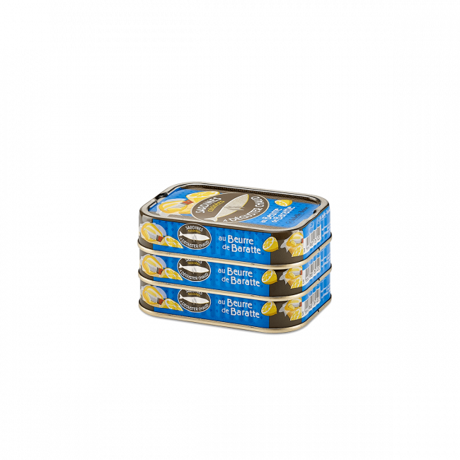 Sardines cooked with churned butter to be served hot