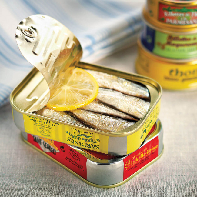 5 boîtes de sardines à l'huile d'olive et au citron de 115g la belle