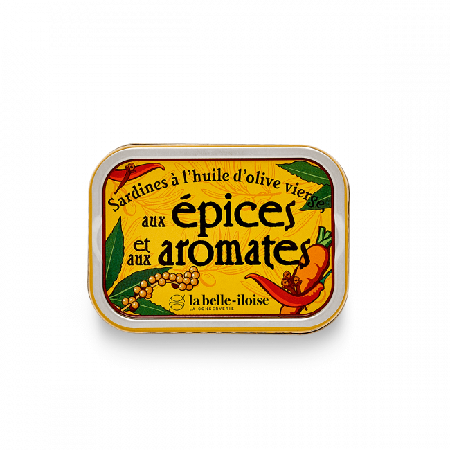 Sardines with olive oil, spices and aromatic flavourings Sardines with olive oil, spices and aromatic flavourings