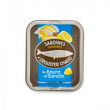Sardines cooked with churned butter to be served hot