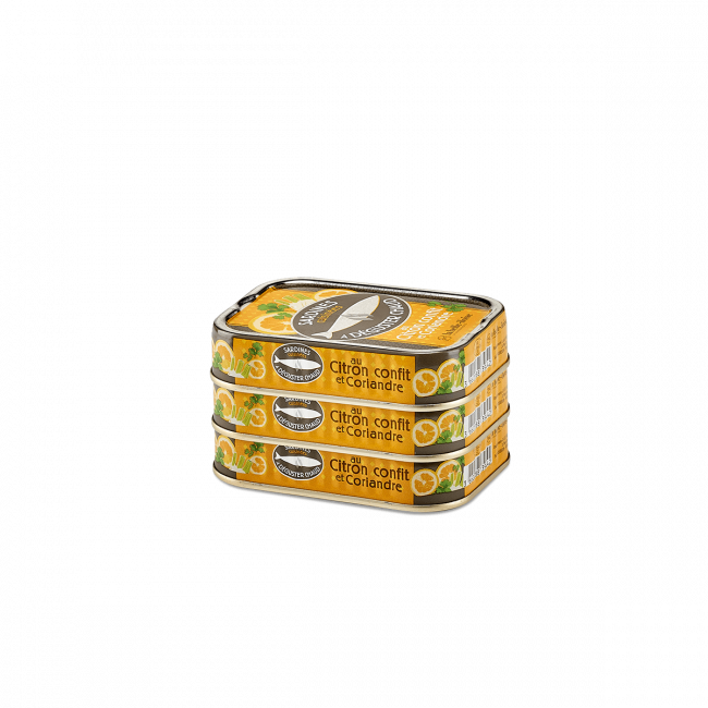 Sardines with preserved lemon and coriander be served hot Sardines with preserved lemon and coriander be served hot