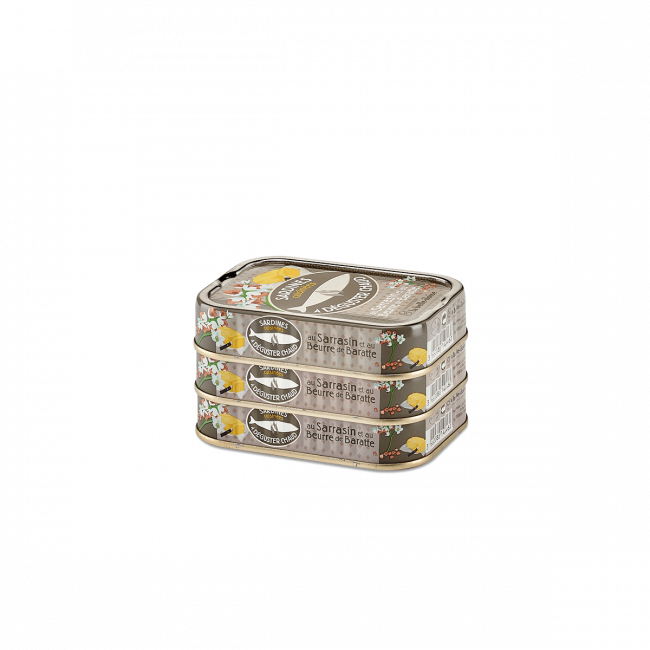 Sardines cuisinées à déguster chaud au sarrasin et au beurre de baratte Sardines cuisinées à déguster chaud au sarrasin et au beurre de baratte