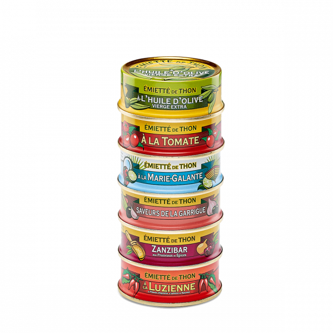 Assortment of 6 varieties of flaked Albacore tuna