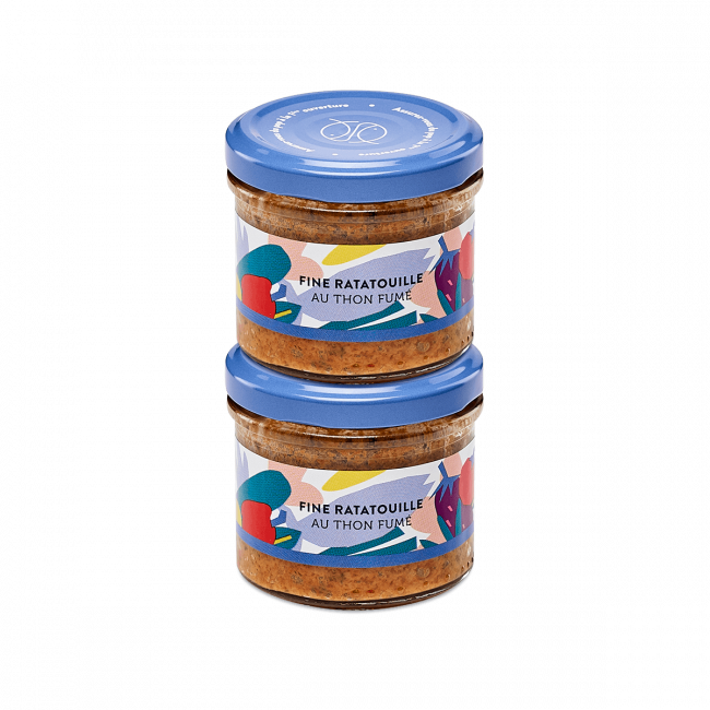 Fine ratatouille with smoked tuna