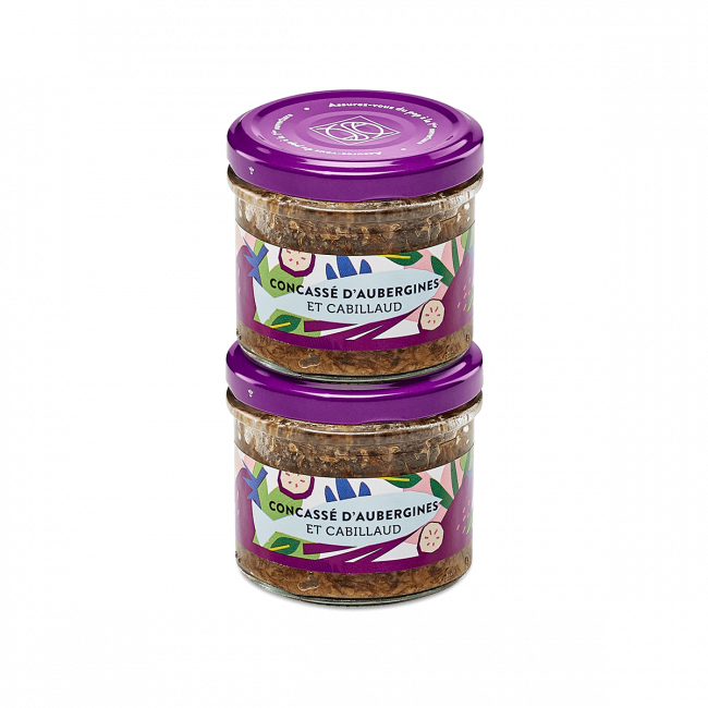 Diced aubergine and cod caviar
