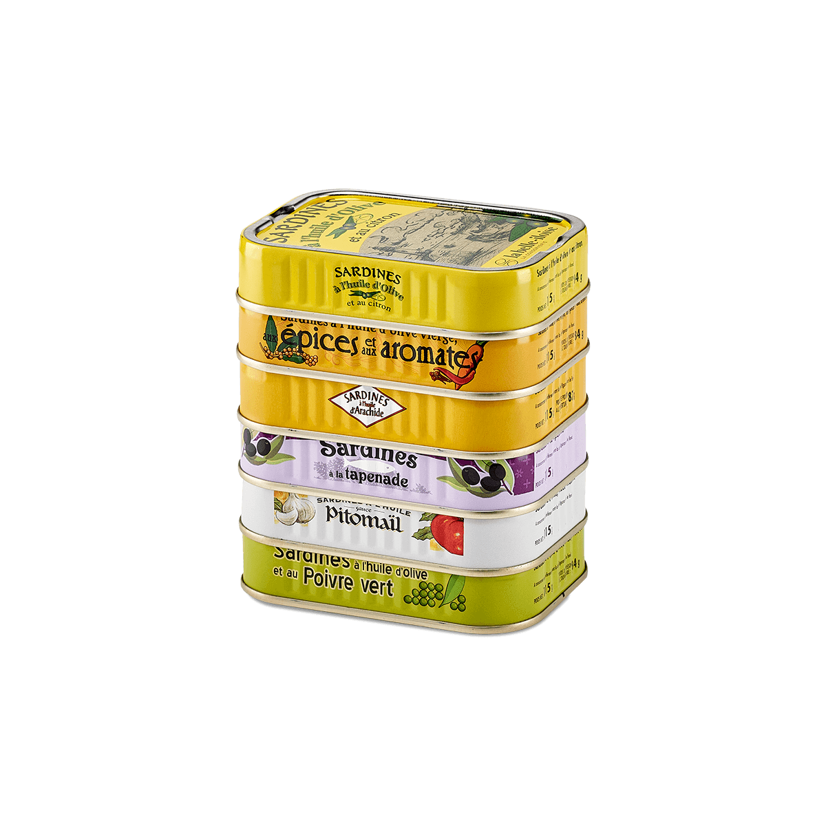 Assortiment Les Glénan - 6 boîtes de sardines de 115g - Conserverie la  Belle Iloise
