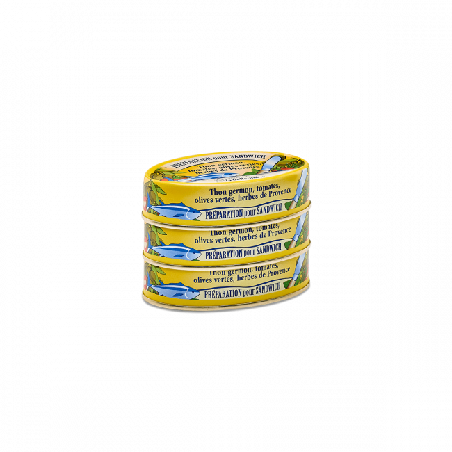 Préparation pour sandwich Thon Tomates Olives vertes et Herbes de Provence