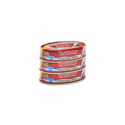 Albacore tuna, peppers, corn and red kidney bean sandwich filling