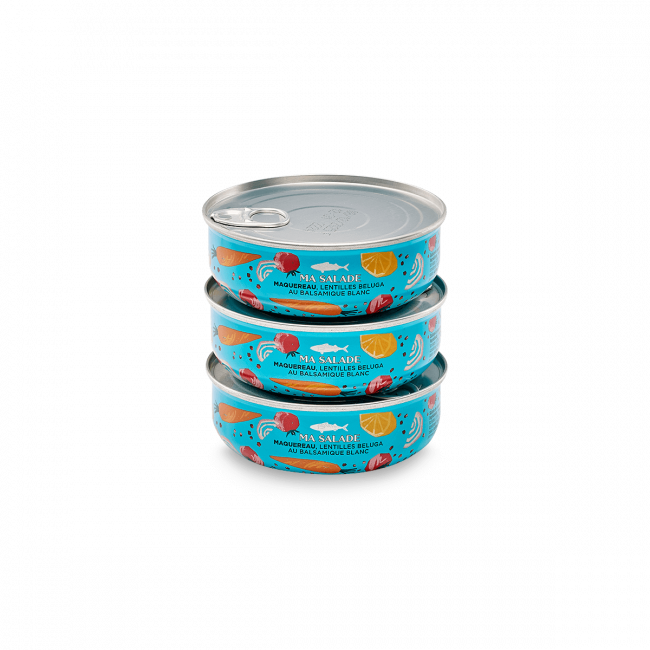Mackerel salad with Beluga lentils & White balsamic vinegar