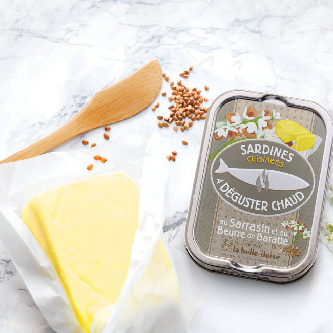 Sardines Sarrasin Beurre de Baratte  à déguster chaud Sardines Sarrasin Beurre de Baratte  à déguster chaud