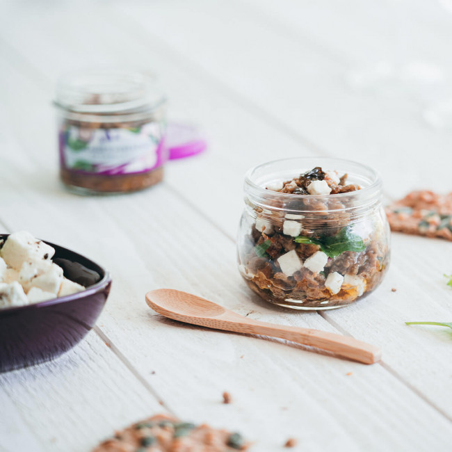 Diced Aubergine & Cod Caviar