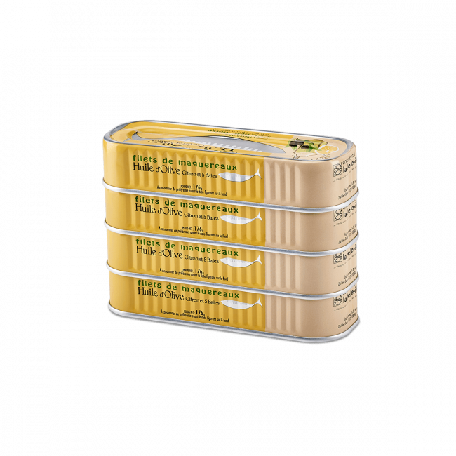 Maquereaux Huile d'olive Citron et 5 Baies