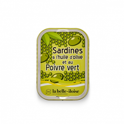 Sardines à l'huile d'olive et aux poivres verts