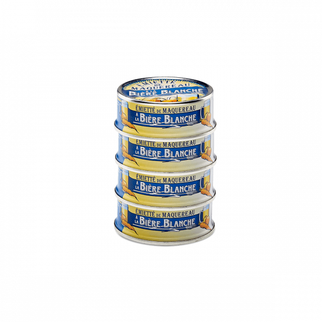 Flaked mackerel with white beer