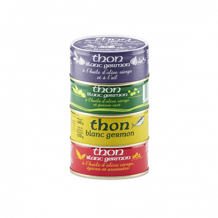 Assortment of 4 tins of sliced tuna fillet