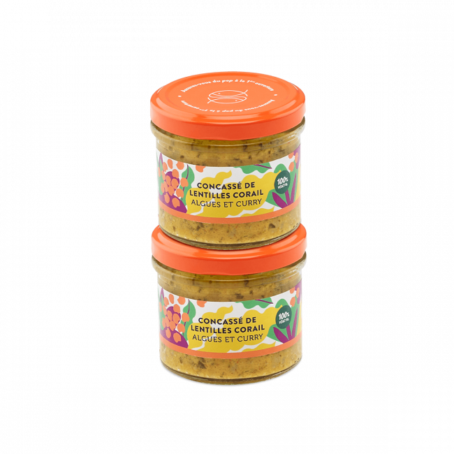 Coral lentil concassé, Seaweed and Curry