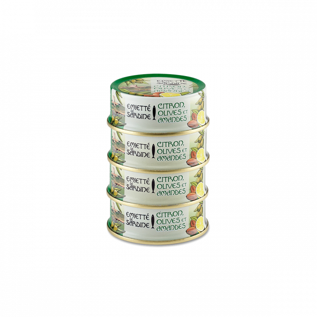 Émietté de Sardine Citron, Olives et Amandes Émietté de Sardine Citron, Olives et Amandes