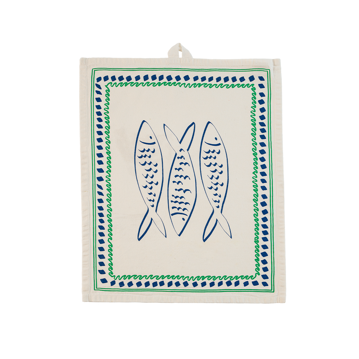 Blue Sardines Tea Towel